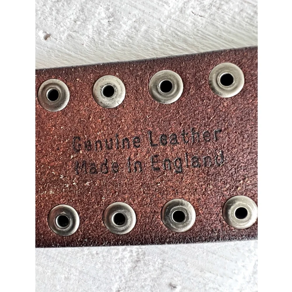 Vintage J. Crew British Leather Belt O-Ring Buckle Made in England - M - Picture 5 of 8